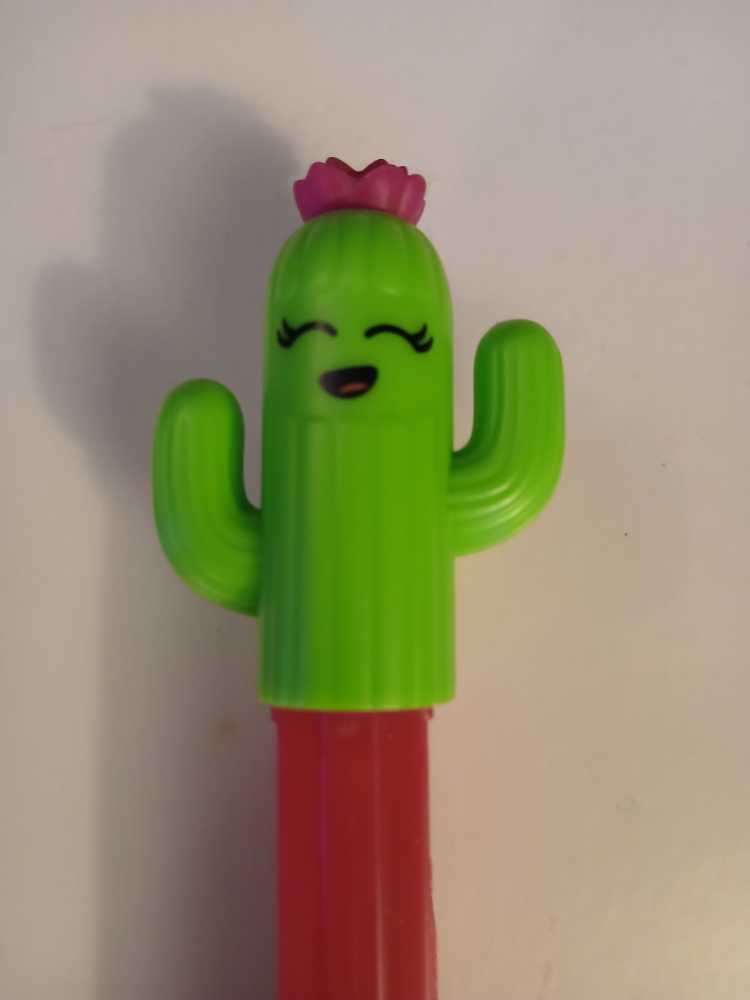 Pez - Happy Cactus, neon pink stem  pez collectible - Main Image 2