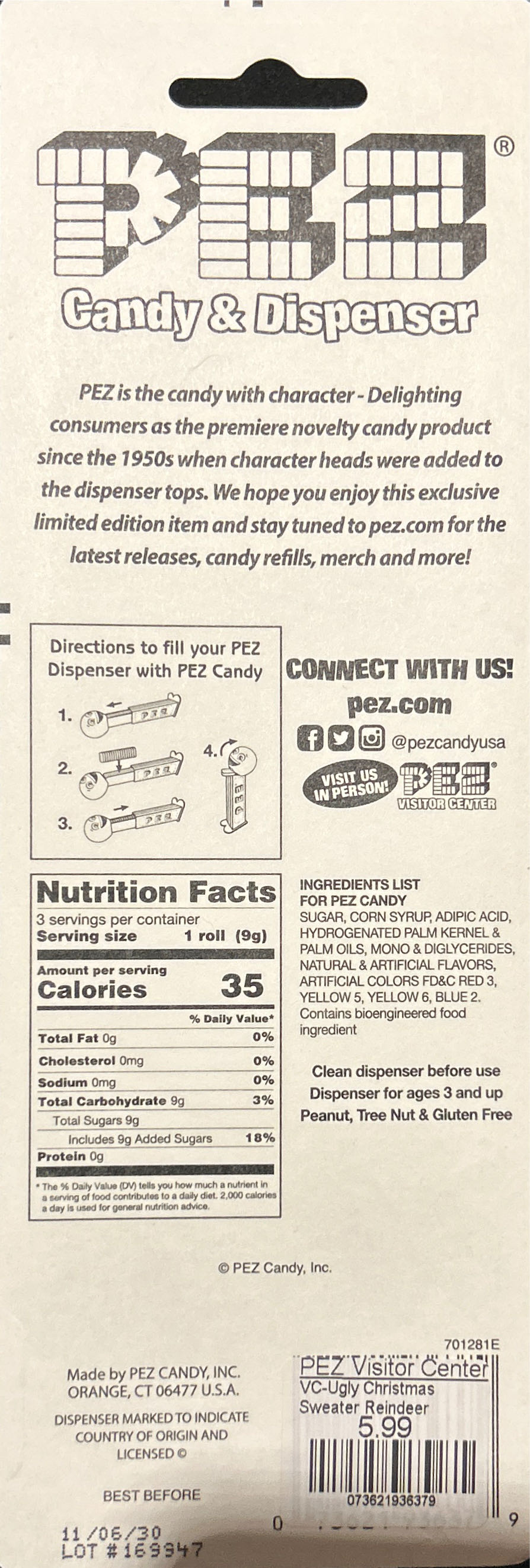 Limited Edition PEZ - Christmas Reindeer Sweater - Seasonal pez collectible - Main Image 2