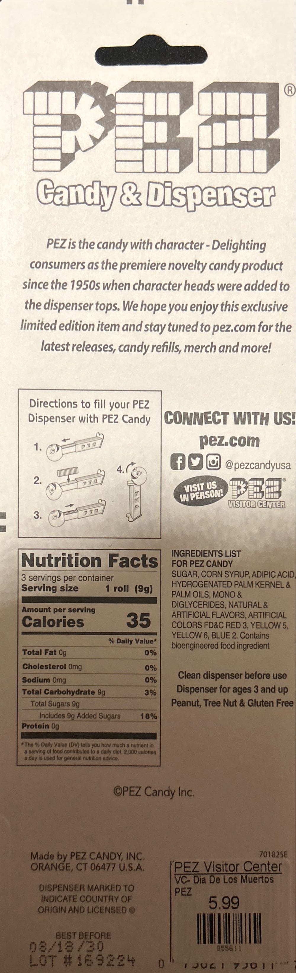 Limited Edition PEZ - Dia De Los Muertos - Seasonal pez collectible - Main Image 2