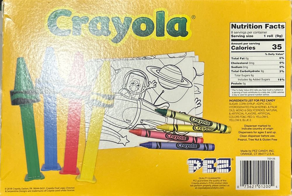 Crayola - Yellow Crayon  pez collectible [Barcode 073621012004] - Main Image 3