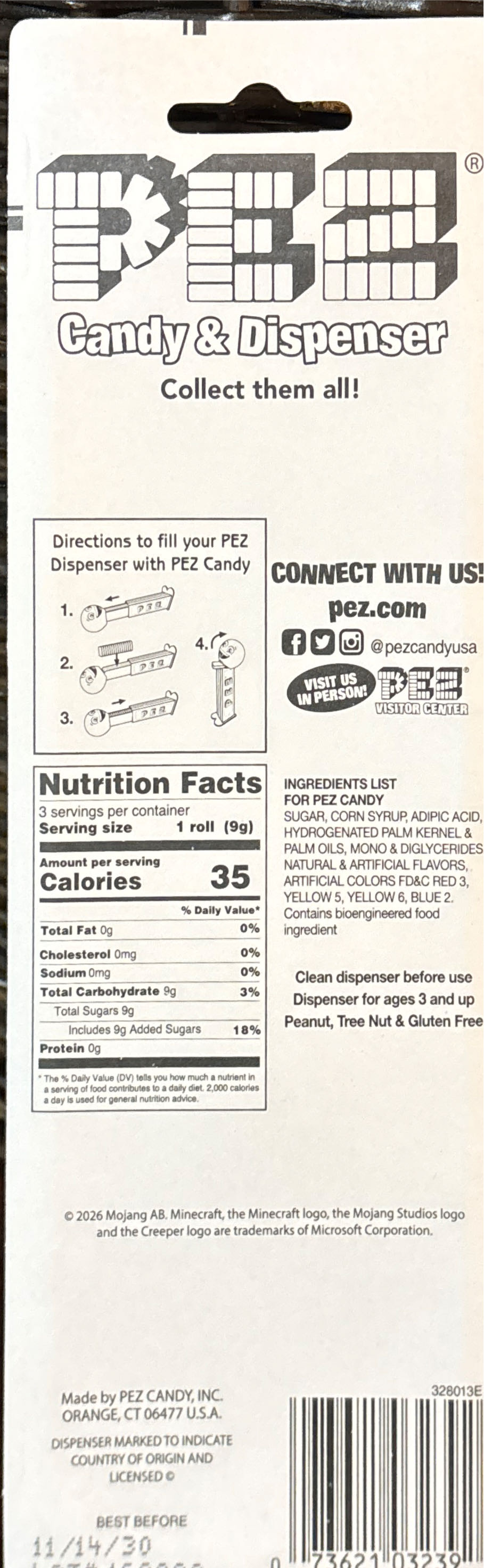 Minecraft - Creeper (valentines Day Card)  pez collectible - Main Image 2