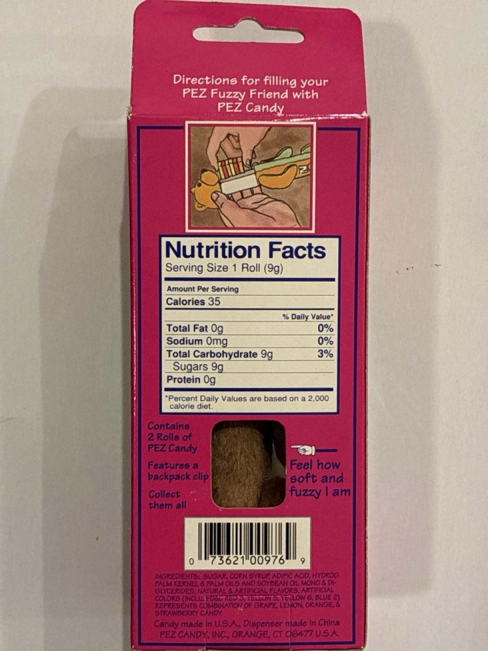 Fuzzy Friends T.J. Bear - Animals (teddy bear) pez collectible [Barcode 073621009769] - Main Image 2