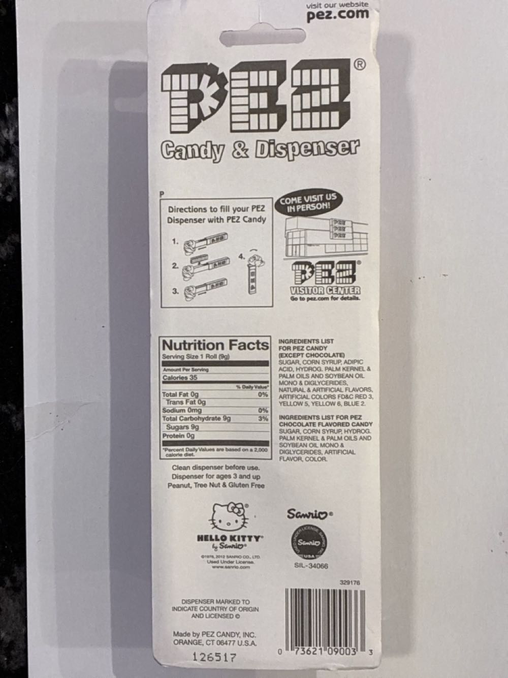 Hello Kitty- Cat (With Heart) - Hello Kitty pez collectible [Barcode 073621090033] - Main Image 2