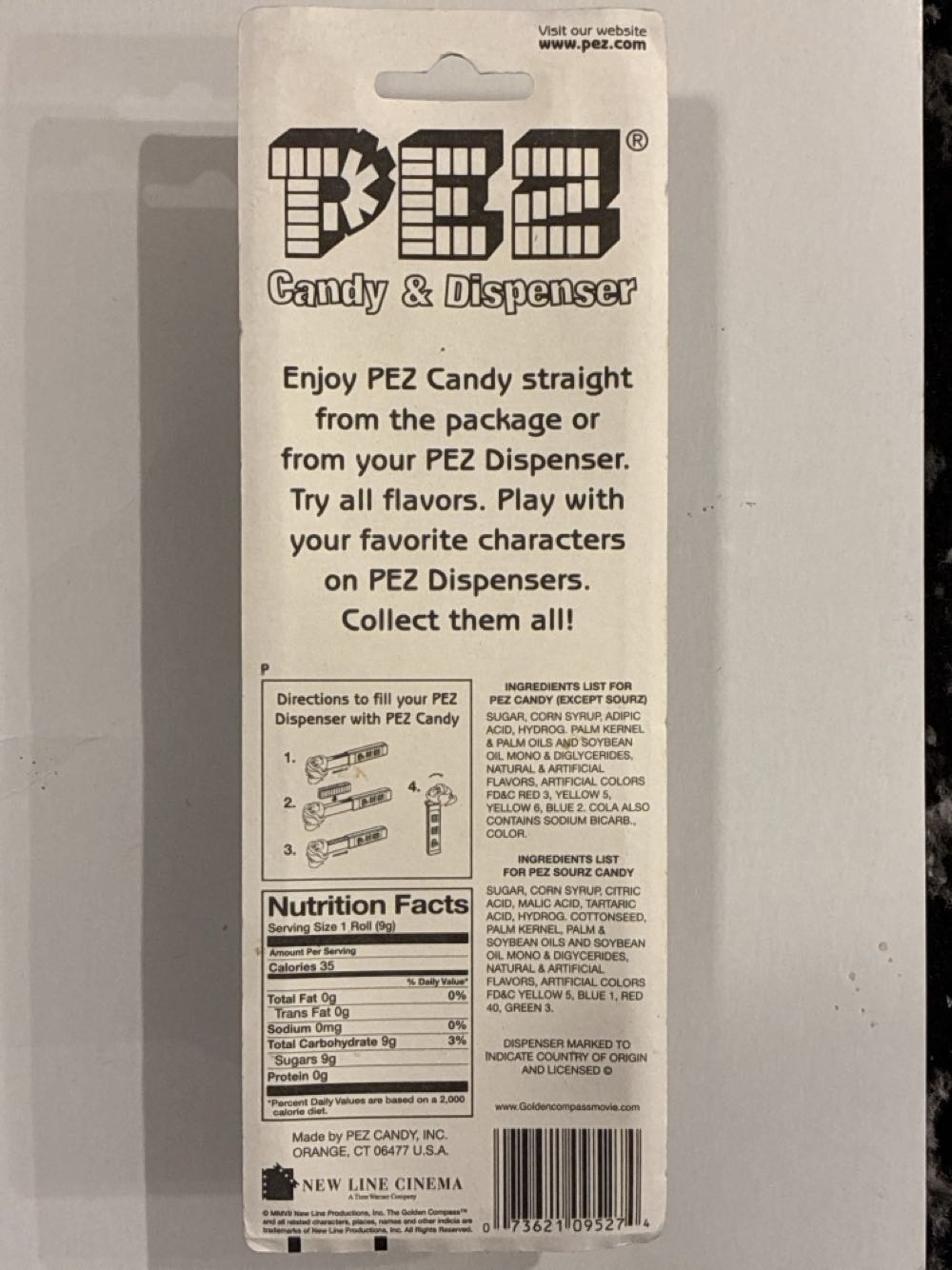 Pantalaimon (Ferret) - The Golden Compass pez collectible [Barcode 073621095274] - Main Image 2