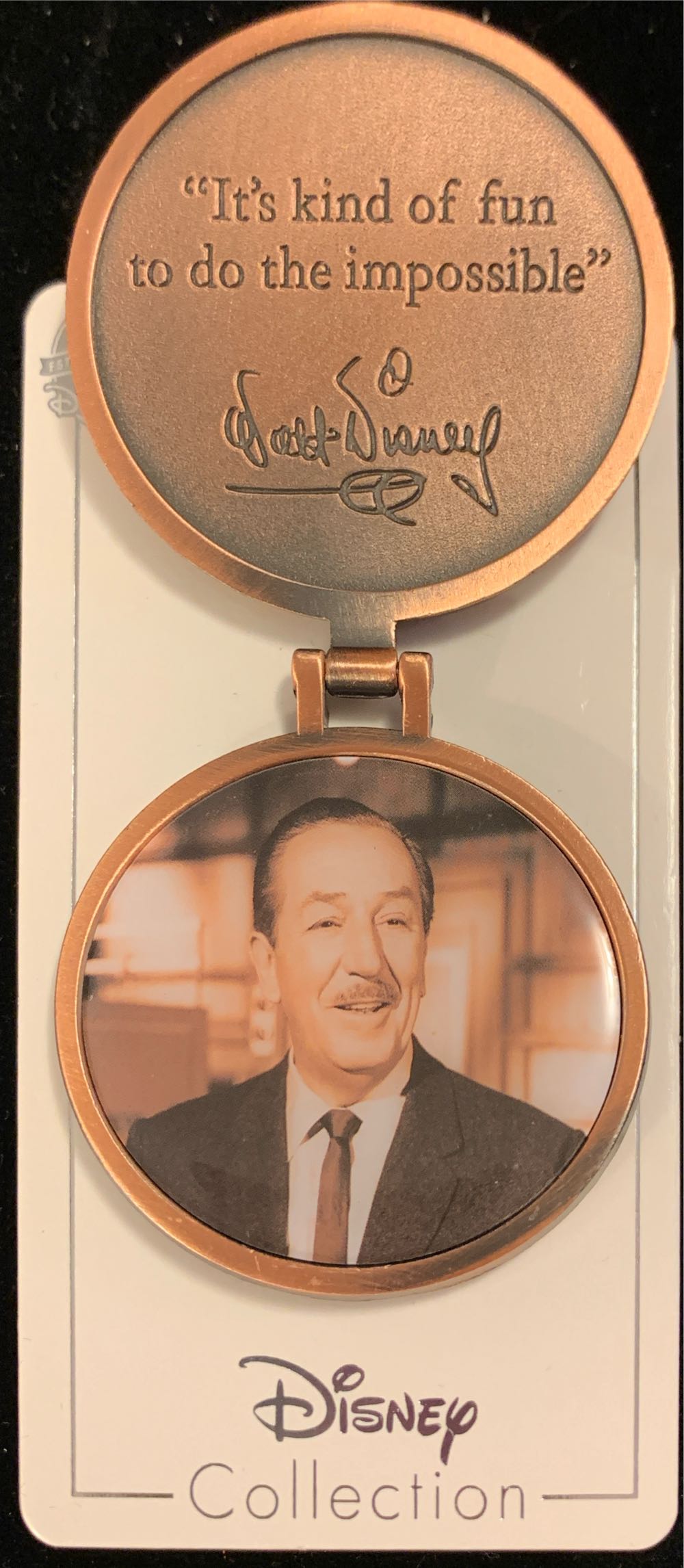 Disneyland Castle Hinged with Walt Disney Photo - Open Edition pin collectible [Barcode 400000361109] - Main Image 4