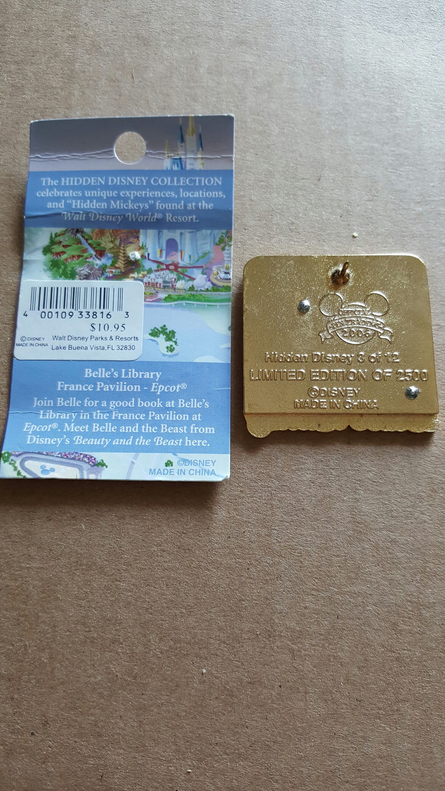 The Beauty And The Beast “Belle’s Library” - Disney Parks Limited Edition Pin - Rack pin collectible [Barcode 400109338163] - Main Image 2