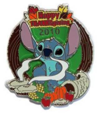 Happy Thanksgiving 2010 Stitch Holiday Pumpkin Pie Autumn Cornucopia  pin collectible [Barcode 400000592398] - Main Image 1