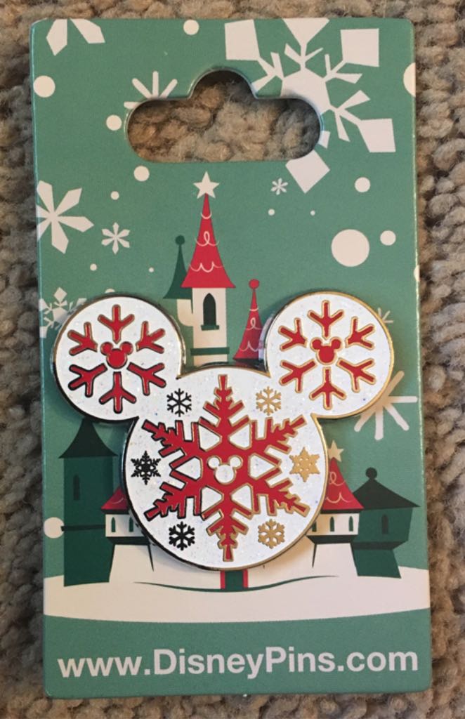 Mickey Outline with Red Snowflakes  pin collectible [Barcode 400000629513] - Main Image 2