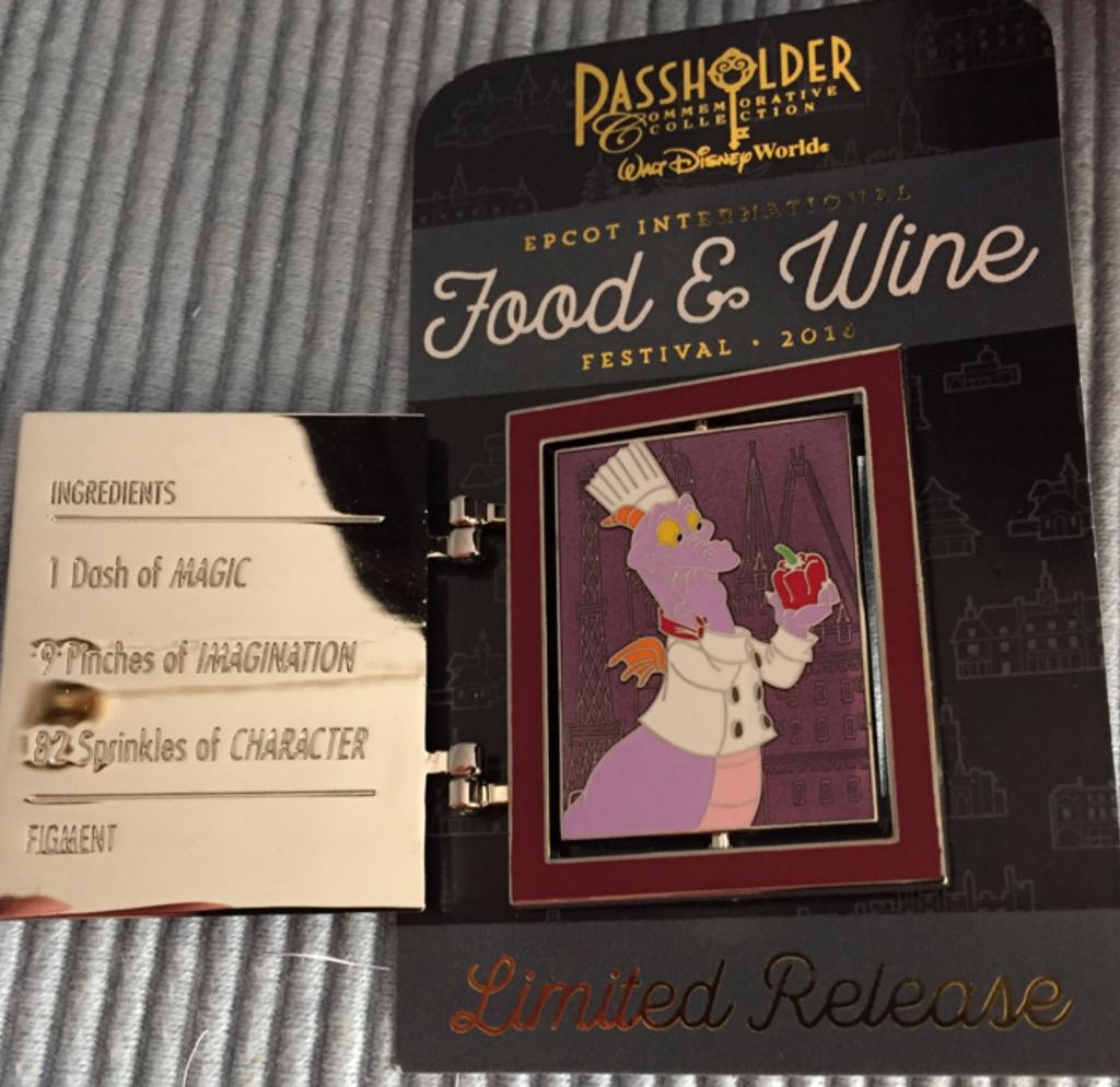 Food And Wine Festival 2016 Passholder Figment   pin collectible [Barcode 400000635880] - Main Image 2