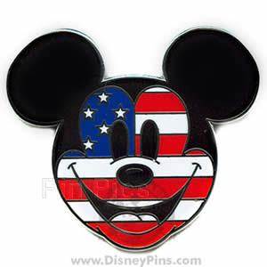 Mickey Head American Flag  pin collectible - Main Image 1