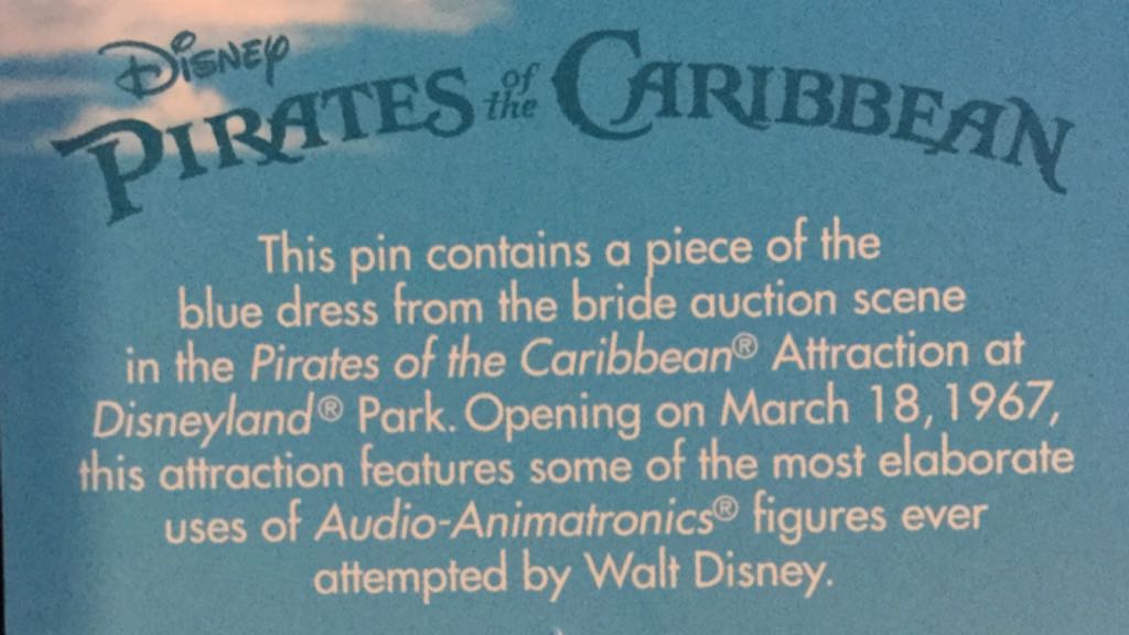 A Piece Of Disneyland History- Pirates  - Buy A Bride - Disney Parks pin collectible [Barcode 400000743219] - Main Image 2