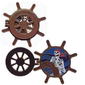 The Pirates Of The Caribbean (Skeleton At The Ships Wheel) - Disney Parks Pin - Rack pin collectible [Barcode 400001912256] - Main Image 1
