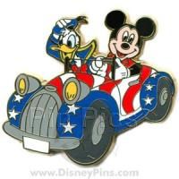 Disney’s Americana Deluxe Starter Set - Donald & Mickey in Patriotic Car pin collectible - Main Image 1