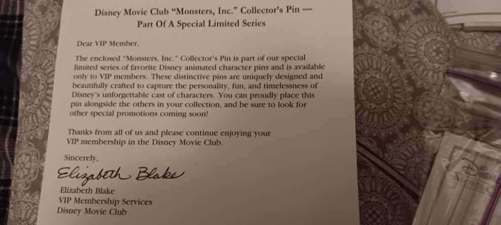 DMCE Monsters Inc: Sully And Mike - Disney Movie Club pin collectible - Main Image 2