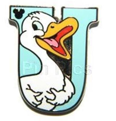 U Is For Ugly Duckling - Regular Alphabet Hidden Mickey pin collectible - Main Image 1