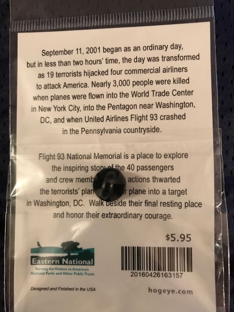 Flight 93 Gold Pin - Eastern National pin collectible - Main Image 2
