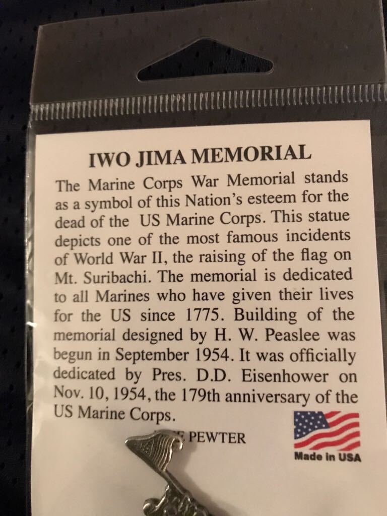 Iwo Jima Memorial - Eastern National pin collectible - Main Image 2