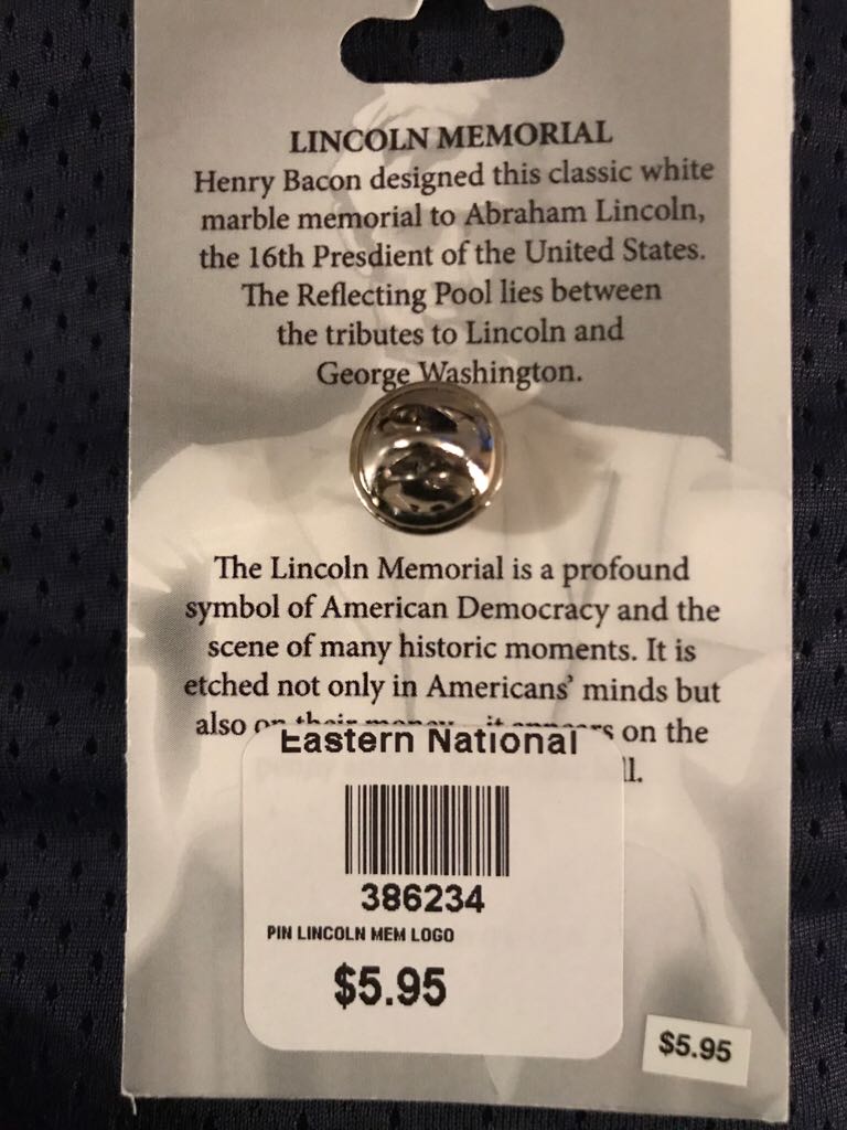 Lincoln Memorial - Eastern National pin collectible - Main Image 2