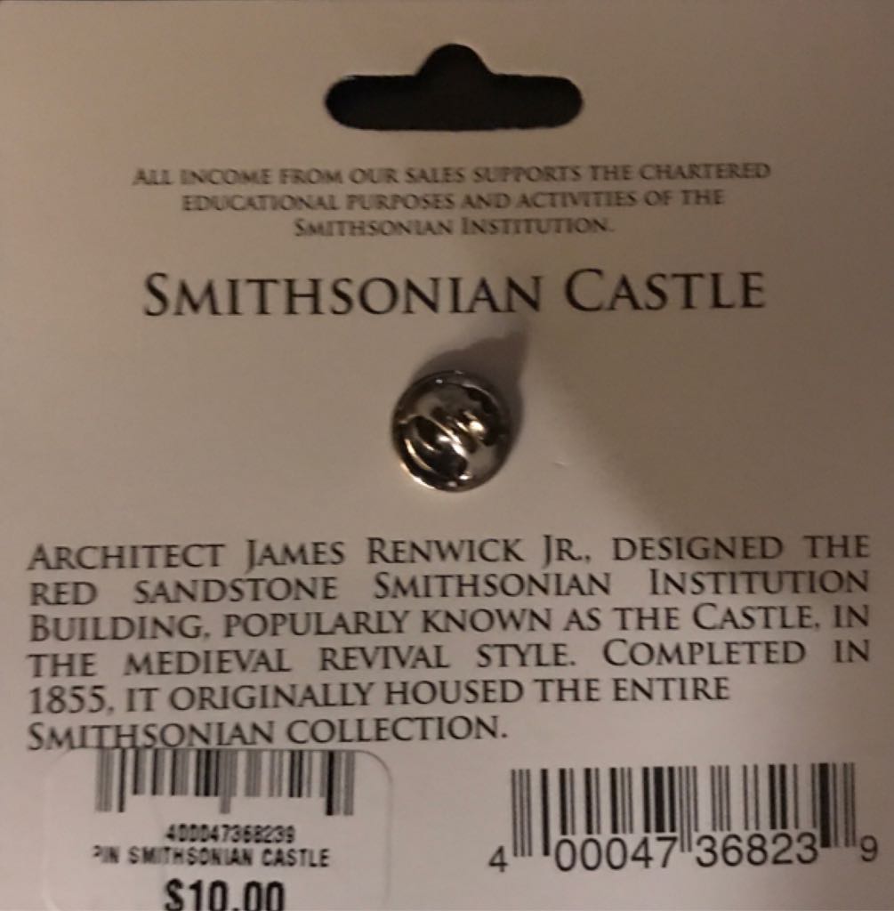 Smithsonian Castle  pin collectible [Barcode 400047368239] - Main Image 2