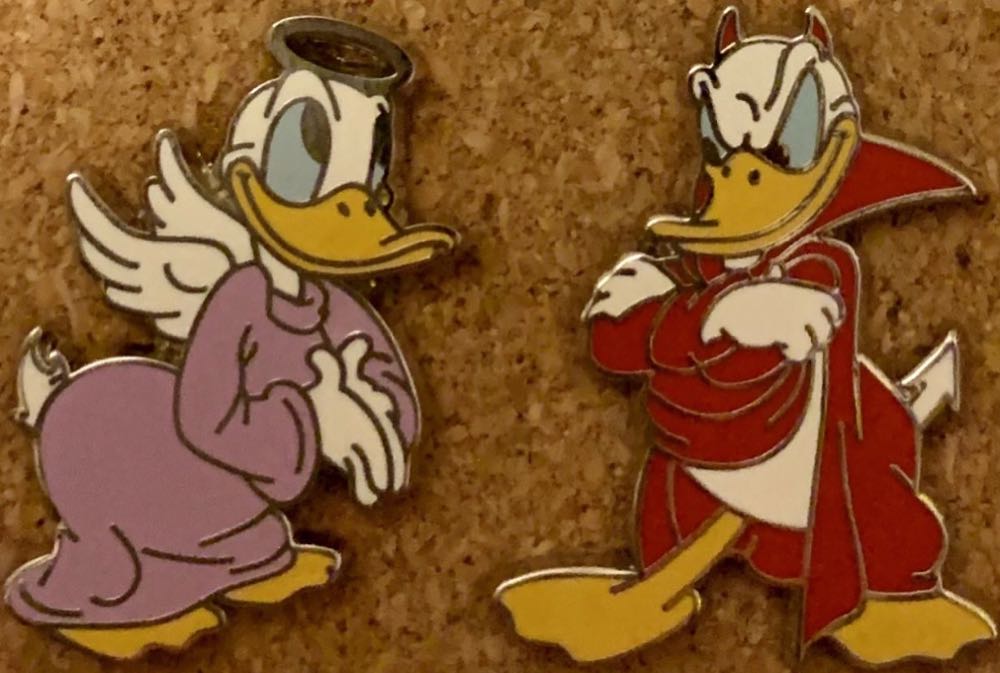 Good Conscience Bad Conscience Donald Duck - Angel Only  pin collectible - Main Image 2