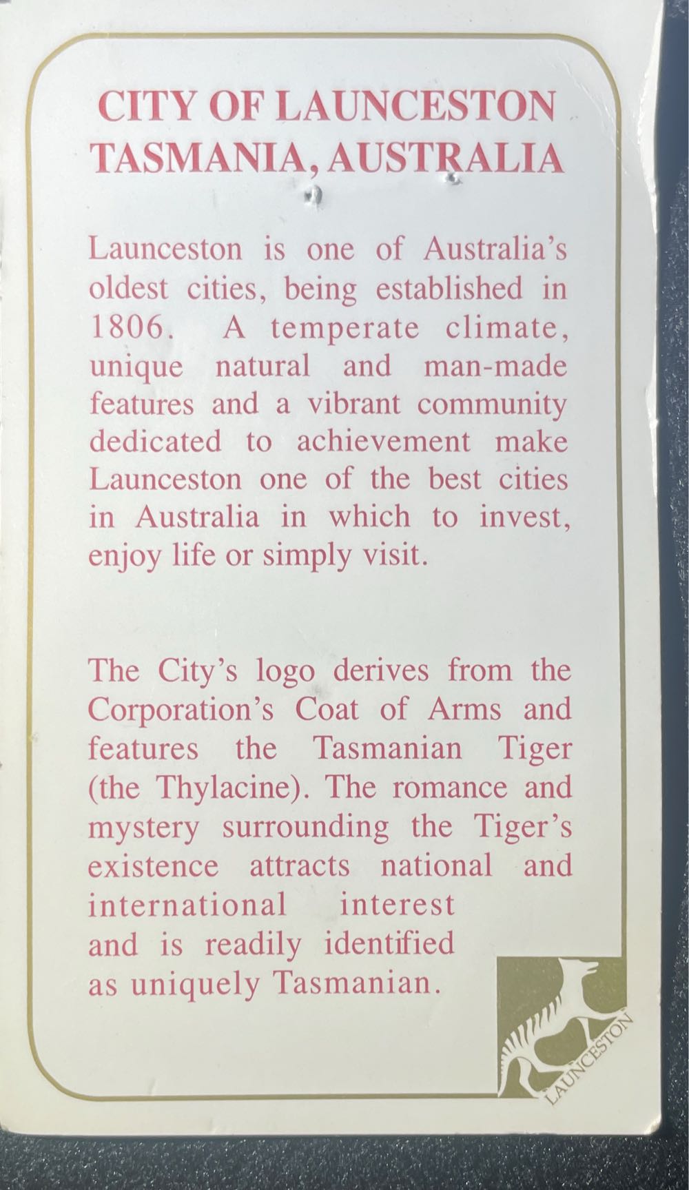 Launceston Tasmania  pin collectible - Main Image 3
