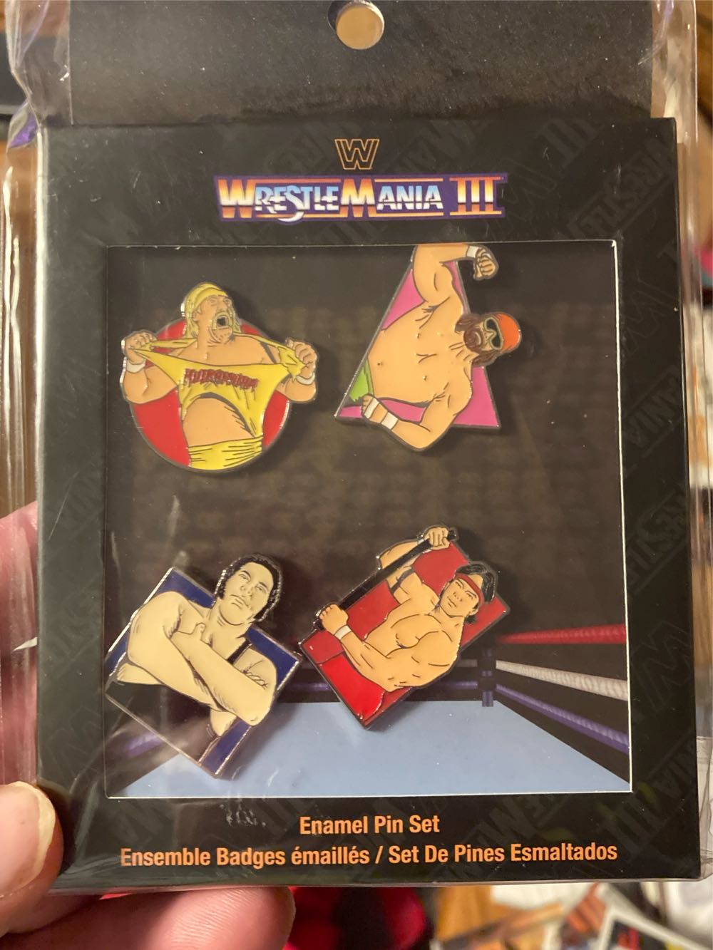 Wrestlemania 3 Enamel Pin Set  pin collectible [Barcode 671803309029] - Main Image 1