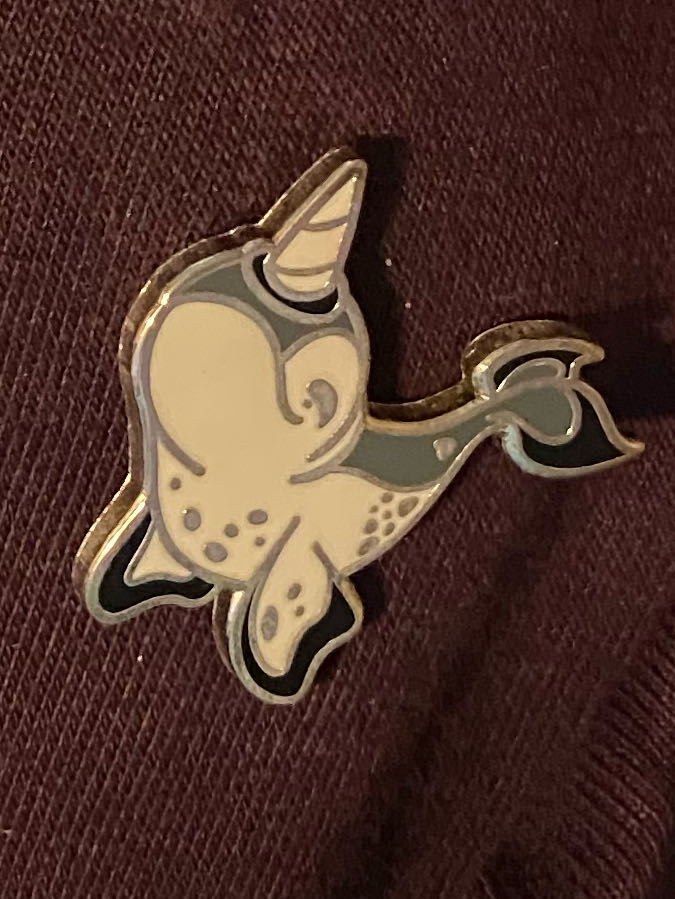Proudly Classic Narwhal Sidekick  pin collectible - Main Image 2
