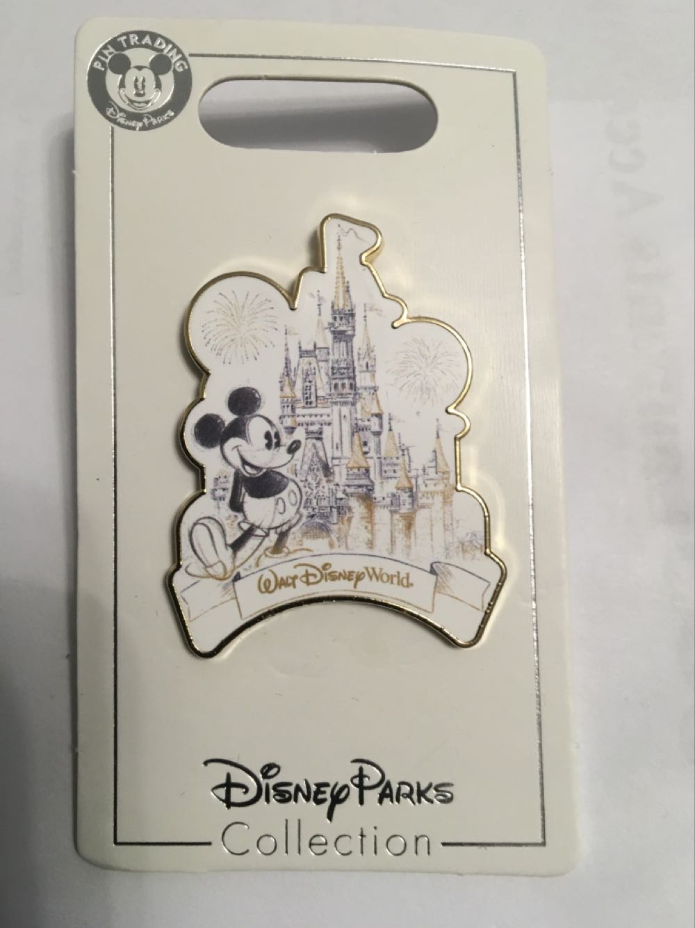 WDW - Sketch Of Castle With Mickey  pin collectible - Main Image 1