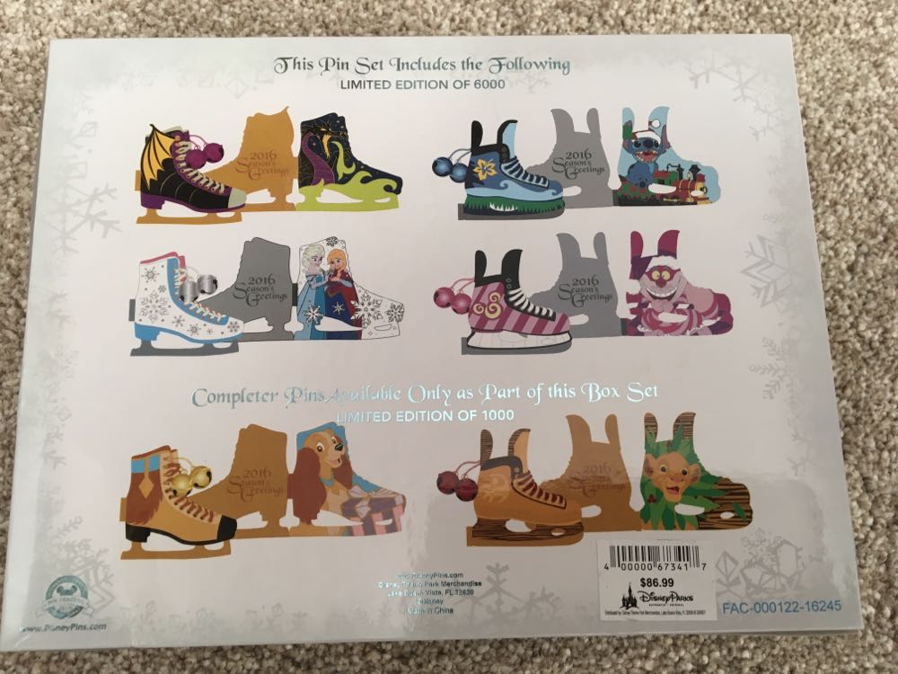 Disney - 2016 Season Greetings Skates Pin Set - Ltd Edition 1000  pin collectible - Main Image 3