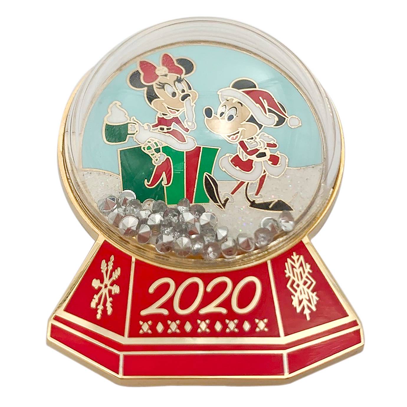 Mickey and Minnie Mouse Holiday 2020 Pin – Limited Edition - Enameled cloissonné with Goldtone finish pin collectible - Main Image 2