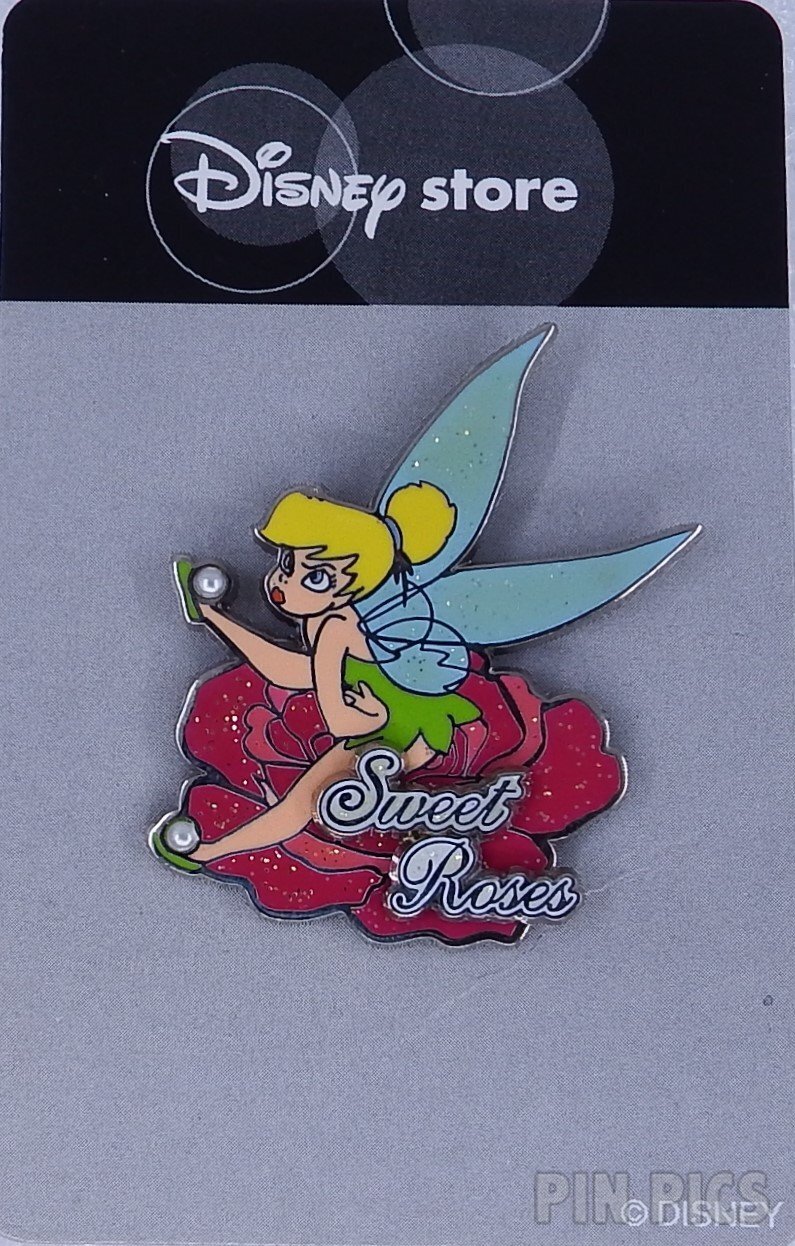 Japan - Tinker Bell - Sitting on Flowers - Sweet Roses - JDS  pin collectible - Main Image 3