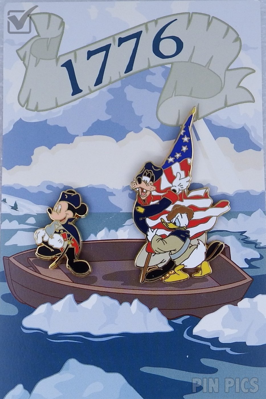 DC - Mickey, Donald and Goofy - Crossing the Delaware Pin Set  pin collectible - Main Image 2