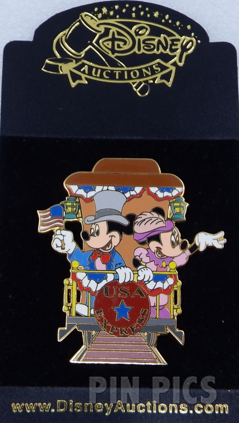 DA - Patriotic Mickey and Minnie Mouse - USA Express Train  pin collectible - Main Image 3