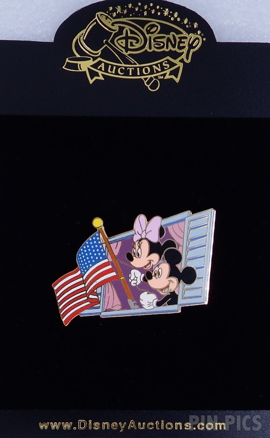 DA - Mickey and Minnie - Waving Flag at Window  pin collectible - Main Image 3