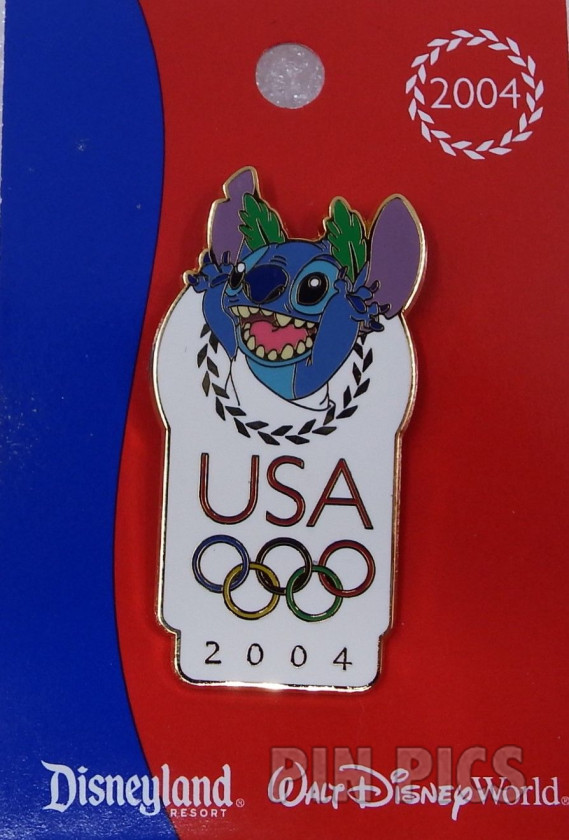Stitch - USA Olympic Logo 2004 - Laurel Wreath  pin collectible - Main Image 3