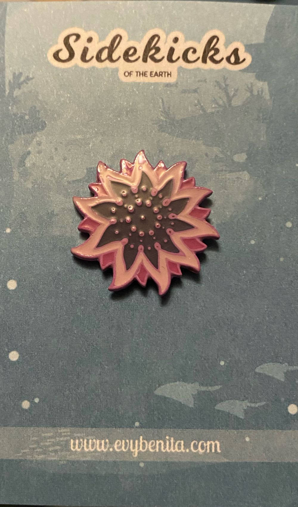 Rosy Sunflower Starfish Sidekick  pin collectible - Main Image 2