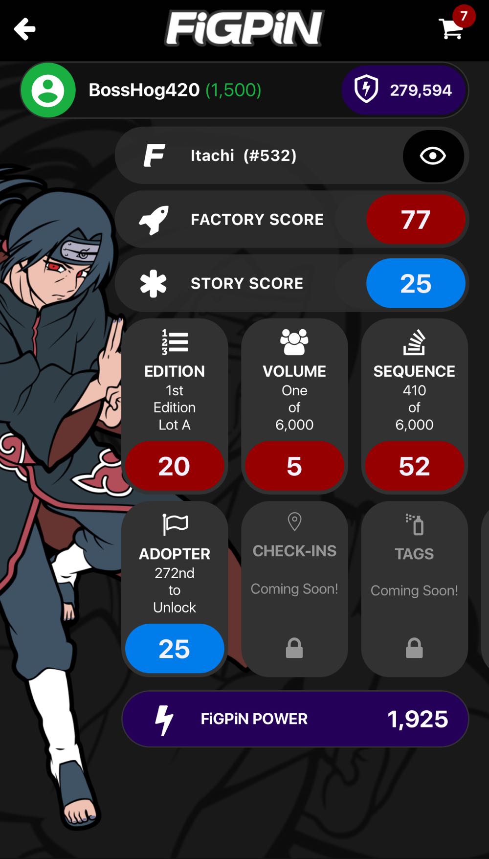 FigPin Itachi #532 Naruto Shippuden - FigPin pin collectible [Barcode 810021535531] - Main Image 2