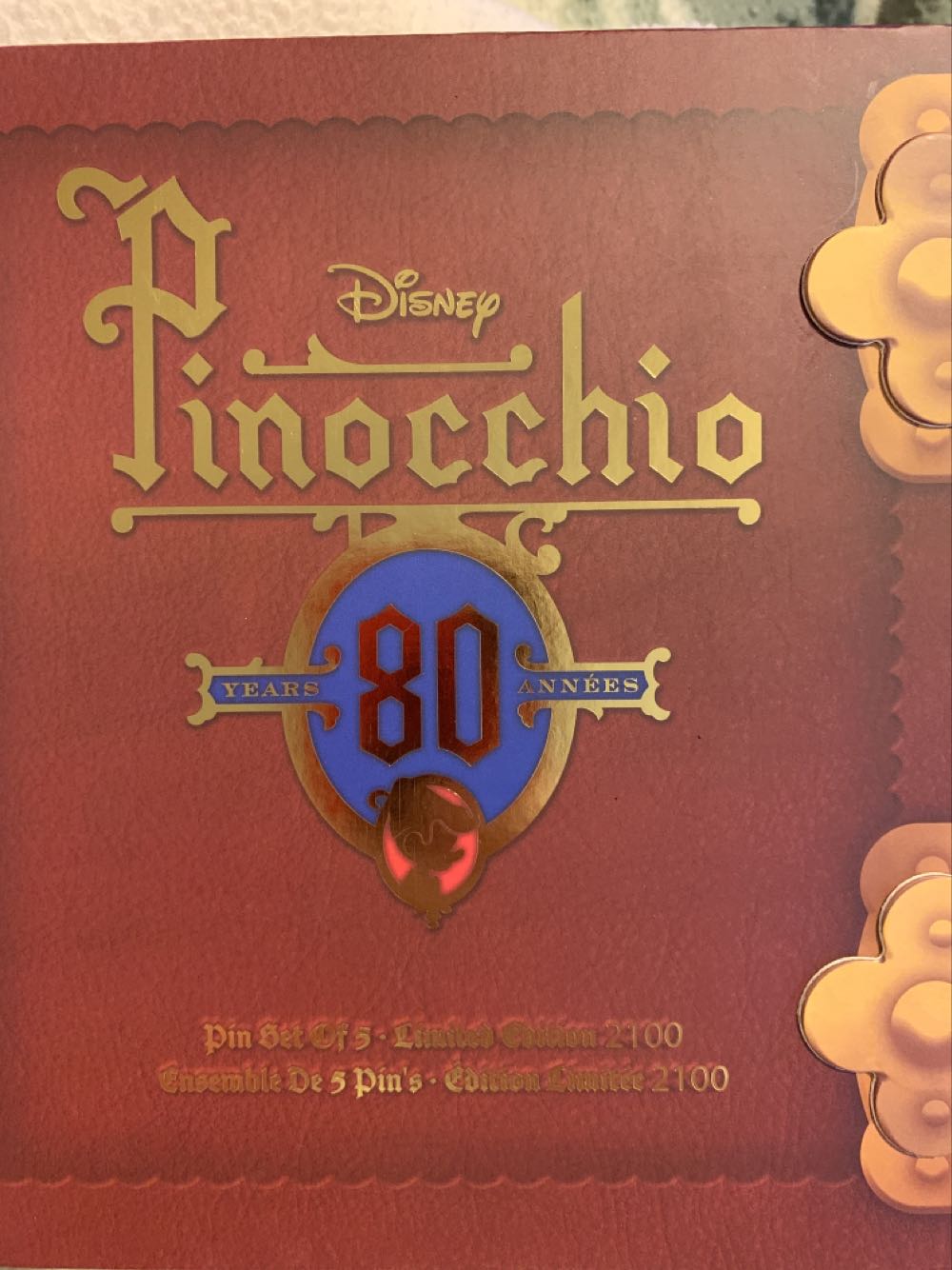 Pinocchio 80th Anniversary Pin Set (5) - Disney Pin Trading pin collectible [Barcode 465050604149] - Main Image 2