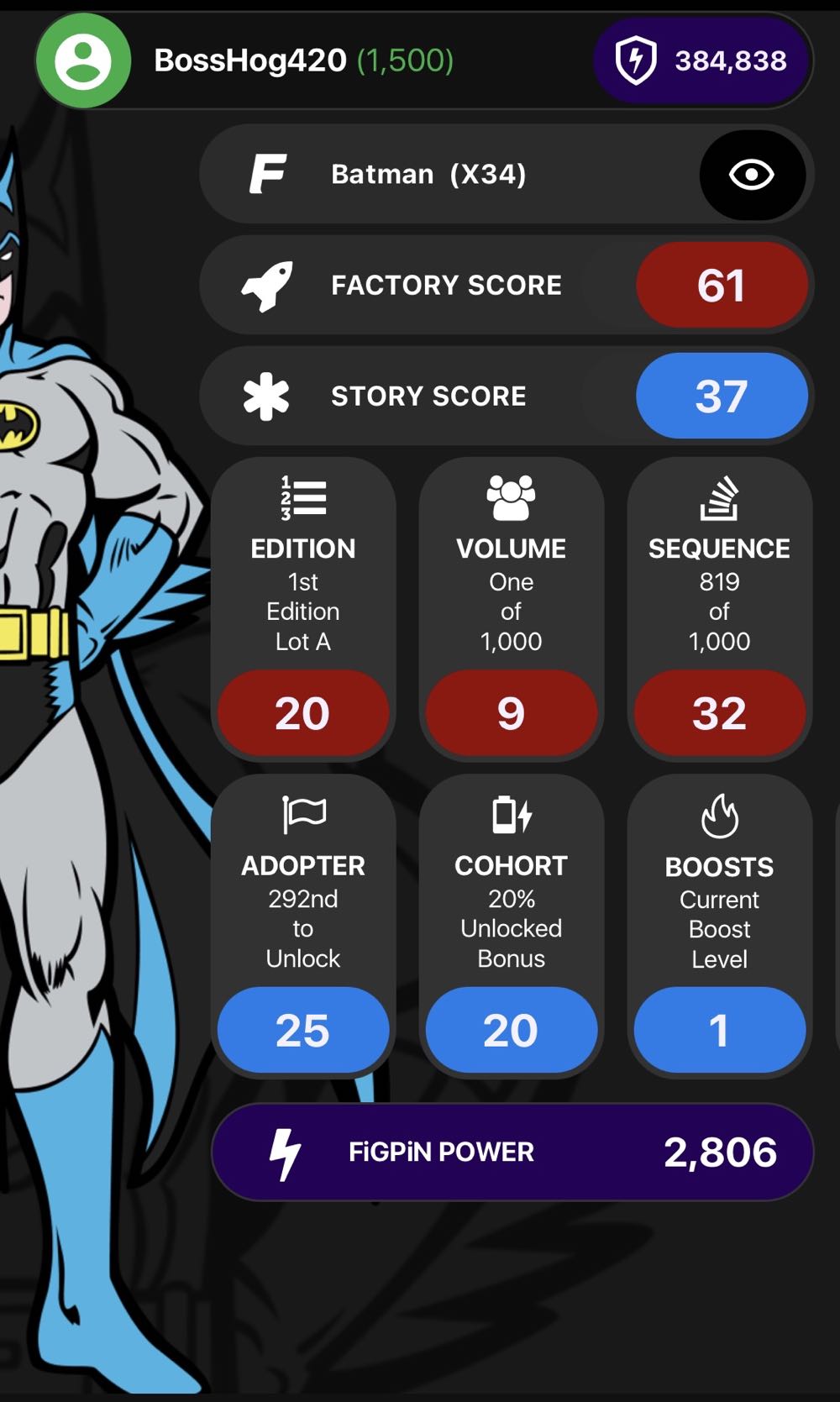 FIGPINXL #X34-BATMAN - Jumbo Pin pin collectible [Barcode 810021532660] - Main Image 2