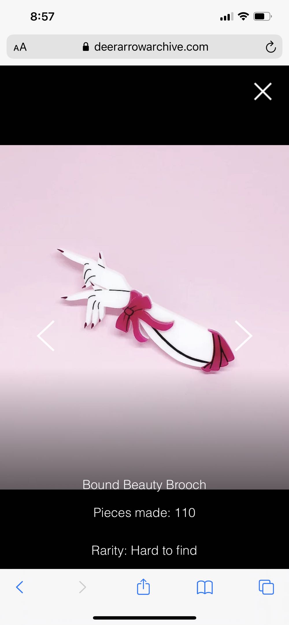 Deer Arrow (x Vixen) - Bound Beauty - Acrylic brooch pin collectible - Main Image 2