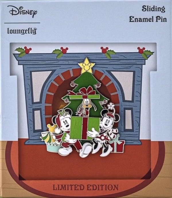 Loungefly Jumbo - Mickey And Minnie Christmas  pin collectible [Barcode 671803360792] - Main Image 2