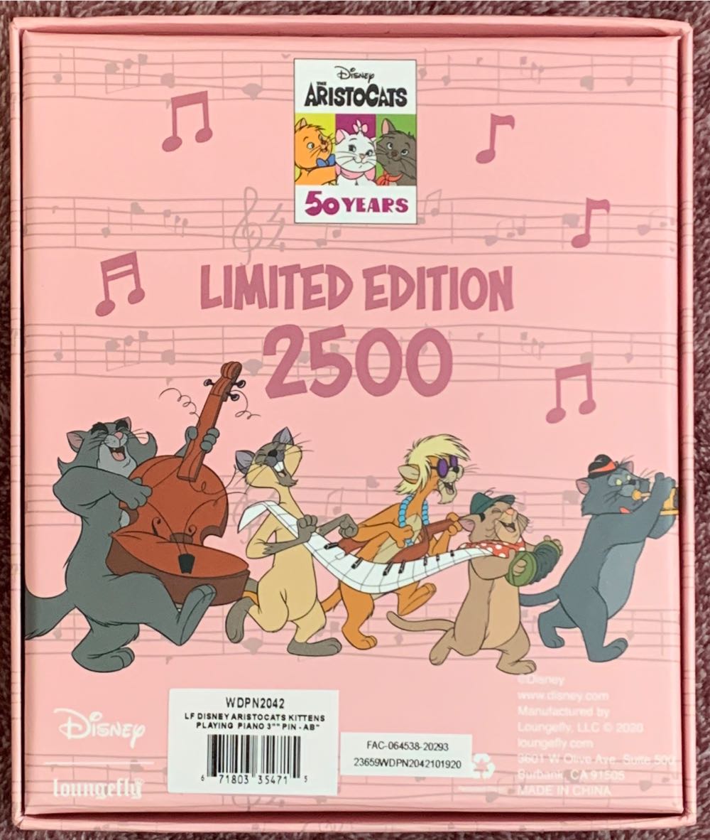Loungefly - Aristocats 50 Years  pin collectible [Barcode 671803354715] - Main Image 3