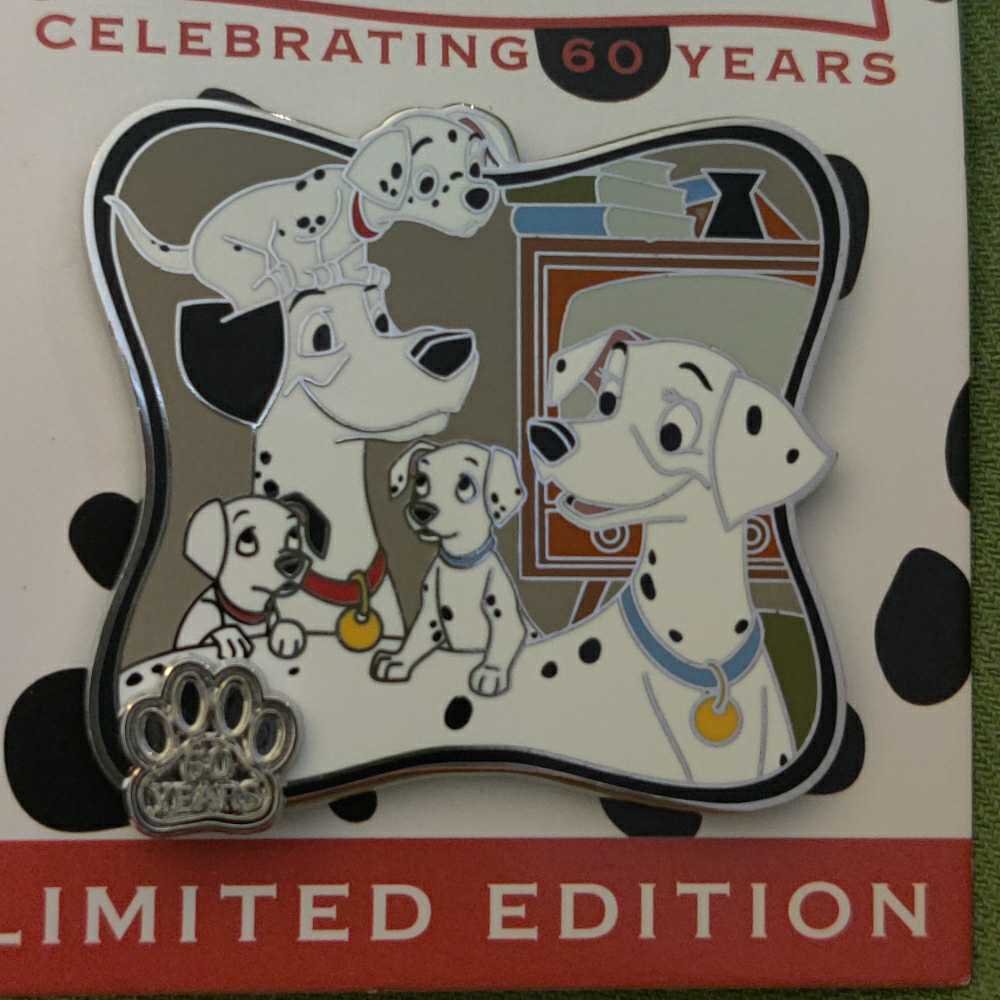 101 Dalmatians 60th Anniversary (Pongo, Perdita With Puppies) - Disney Parks Limited Edition Pin - Rack pin collectible [Barcode 400929013349] - Main Image 2