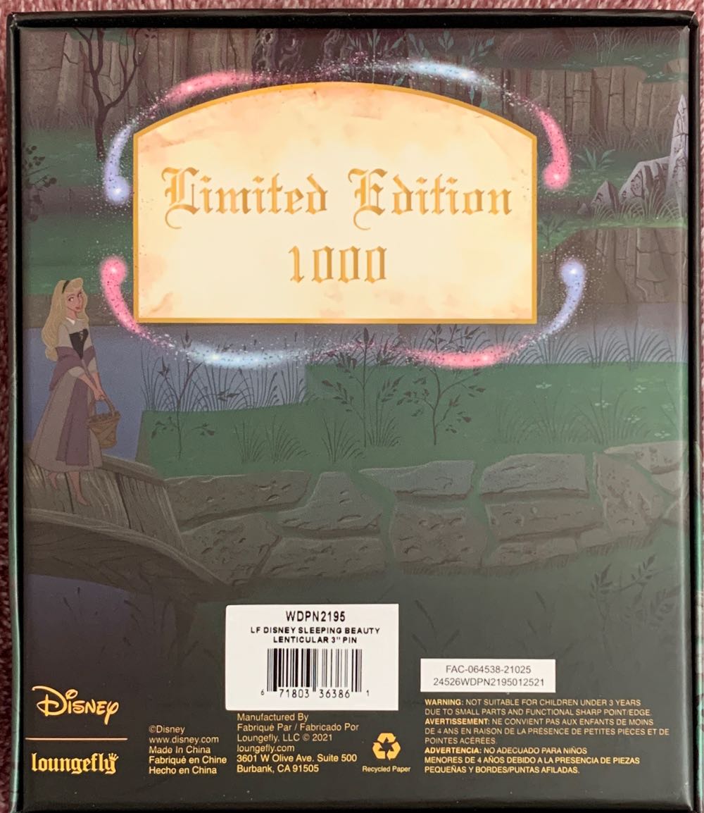 Loungefly - Sleeping Beauty Lenticular 3”  pin collectible [Barcode 671803363861] - Main Image 3