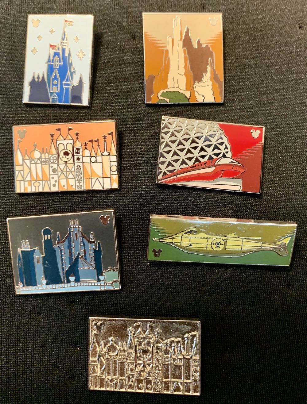 Stylized Attractions - 2019 Hidden Mickey - Monorail And Spaceship Earth  pin collectible - Main Image 2