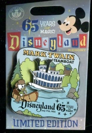 Disneyland 65th Anniversary - Mark Twain Steamboat - Slider pin collectible - Main Image 2