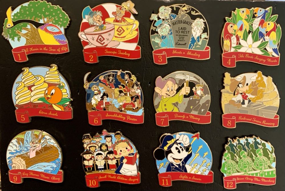 12 Days of Christmas Mystery Pin Collection 2020 - 9 Log Flumes Movin’ Along  pin collectible - Main Image 4