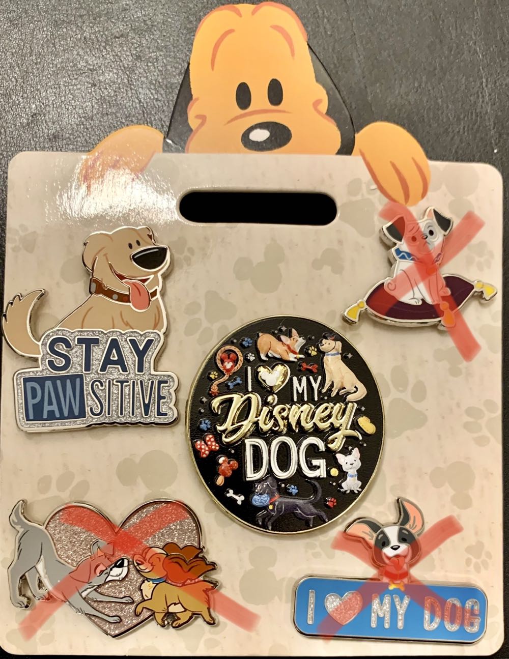 I Love My Disney Dogs Set - Dug Stay PAWSitive  - Glitter pin collectible - Main Image 2