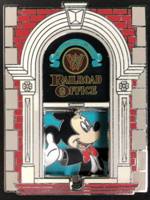 Windows of Main Street USA - Railroad Office (Mickey) - Slider pin collectible - Main Image 2
