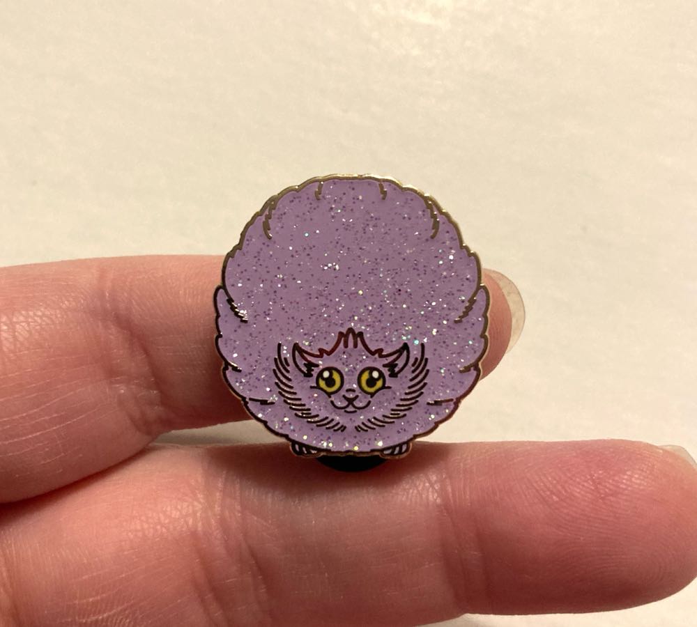 Puff2, Purple Glitter  pin collectible - Main Image 2